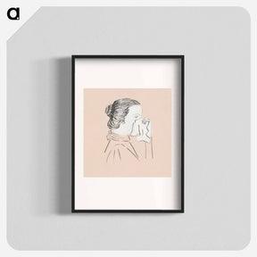 アートポスター-Head of a woman with a handkerchief against her nose - ユリー デ フラーハ Poster.