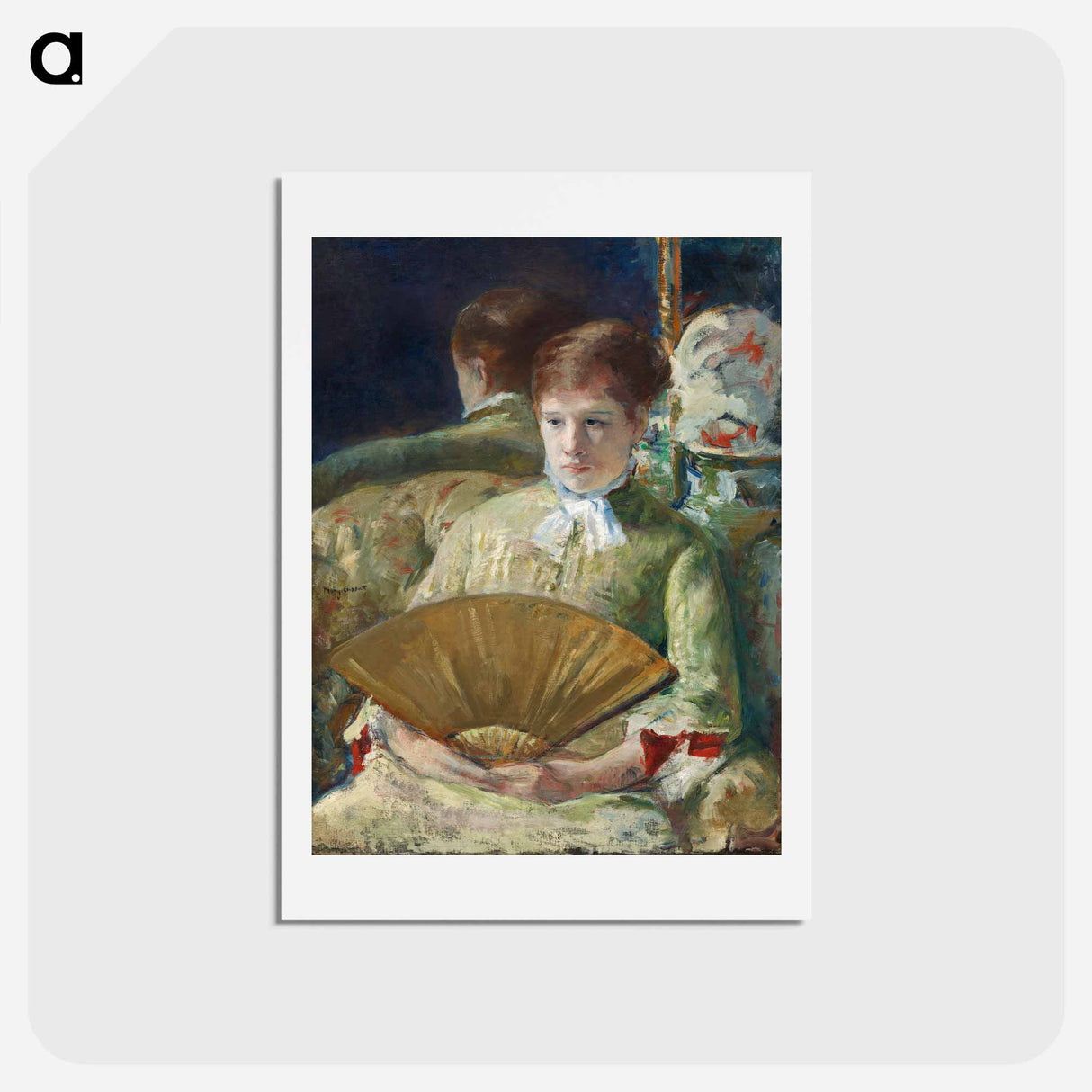 アートポストカード-Woman with a Fan - メアリー カサット Postcard.