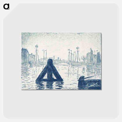 オランダの港、フリッシンゲン（灯標） - ポール シニャック Postcard.