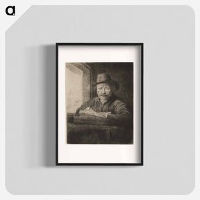 アートポスター-Rembrandt Drawing at a Window - レンブラント ファン レイン Poster.