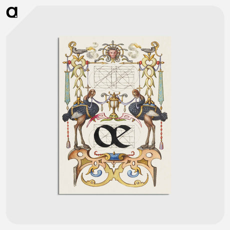 アートポストカード-Guide for Constructing the Ligature oe from Mira Calligraphiae Monumenta or The Model Book of Calligraphy
 - 書道のお手本 Postcard.