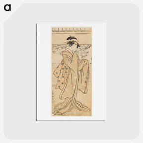 アートポストカード-Kabuki Actor Iwai Kumesaburō I as the Geisha Kumekichi - 東洲斎 写楽 Postcard.