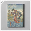 アートパネル-De Ide Tama rivier in de provincie Yamashiro - 歌川 国芳 Canvas.