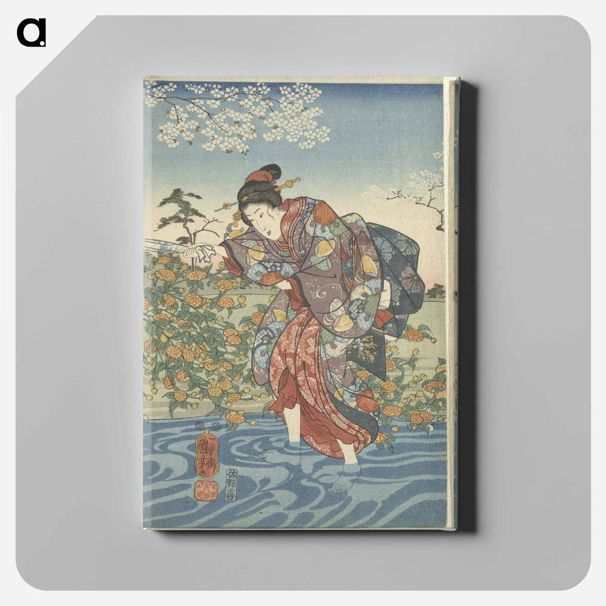 アートパネル-De Ide Tama rivier in de provincie Yamashiro - 歌川 国芳 Canvas.