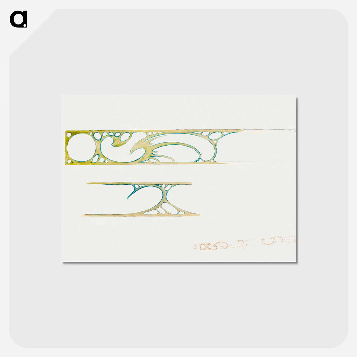 アートポストカード-Interior showcase decor for Fouquet - アルフォンス ミュシャ Postcard.