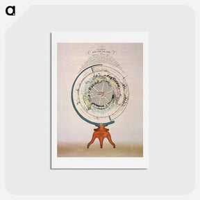 アートポストカード-Clarke's Relief Globe - アンティーク地図 Postcard.
