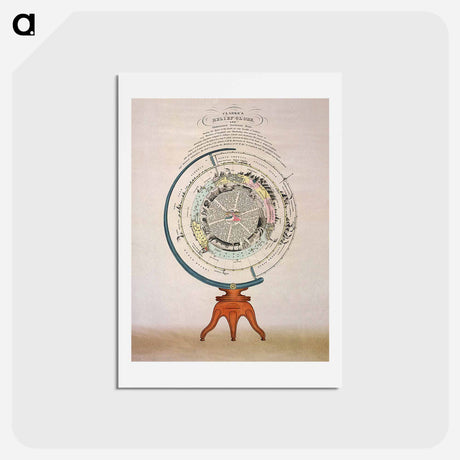 アートポストカード-Clarke's Relief Globe - アンティーク地図 Postcard.