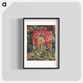 アートポスター-Symbolic figure of a man in a folk costume - アーノルド ピーター ワイズ クビンチャン Poster.