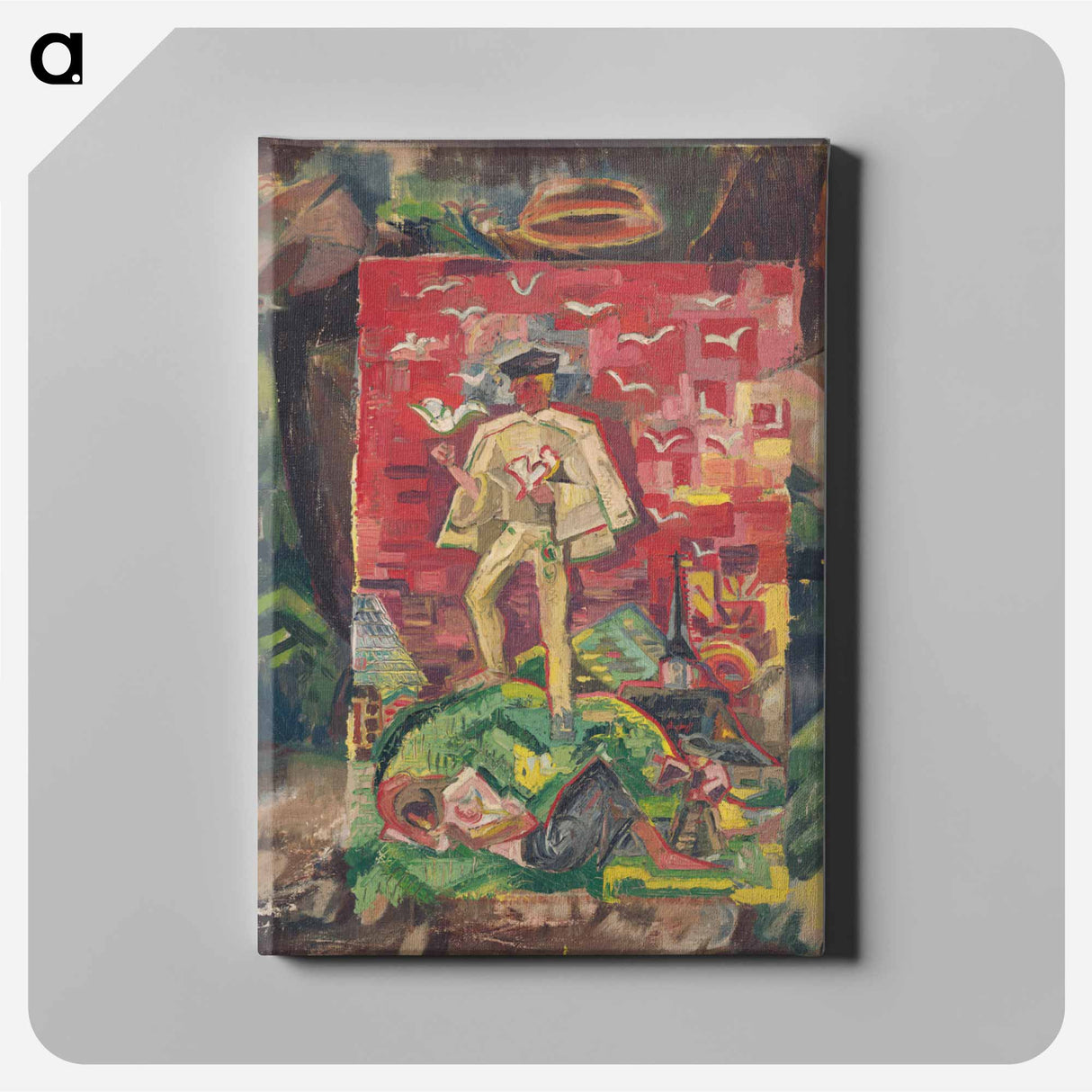 Symbolic figure of a man in a folk costume - アーノルド ピーター ワイズ クビンチャン Canvas.