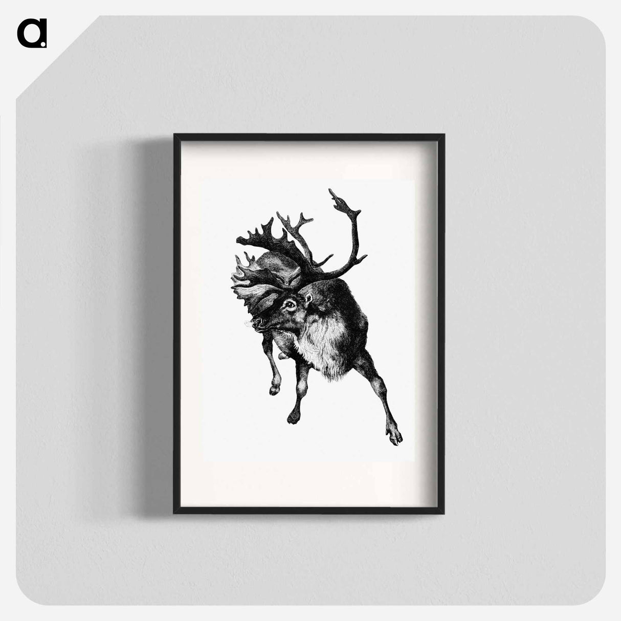 アートポスター-Reindeer Etching Illustration from Nimrod in the North
 - 大英図書館 Poster.
