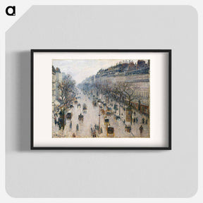アートポスター-The Boulevard Montmartre on a Winter Morning - カミーユ ピサロ Poster.