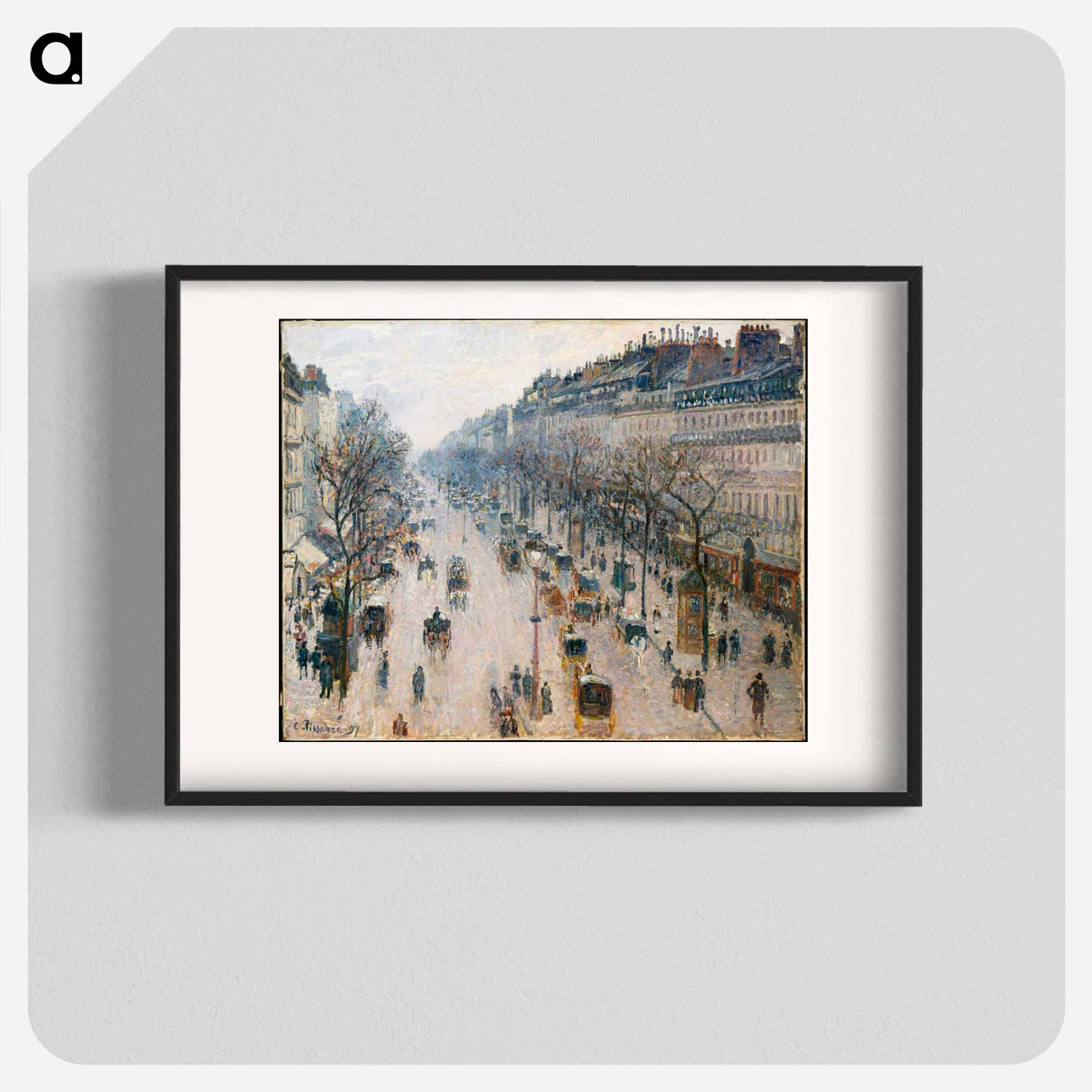 The Boulevard Montmartre on a Winter Morning - カミーユ ピサロ Poster.