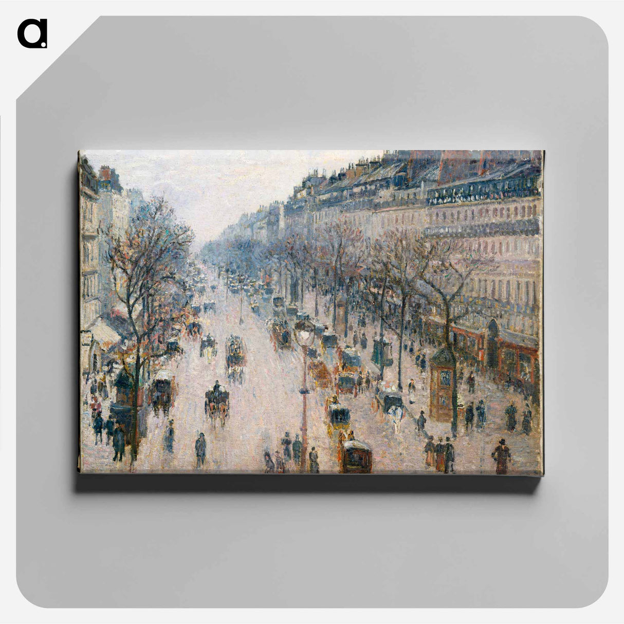 The Boulevard Montmartre on a Winter Morning - カミーユ ピサロ Canvas.