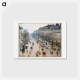 アートポストカード-The Boulevard Montmartre on a Winter Morning - カミーユ ピサロ Postcard.