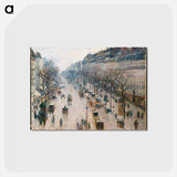 アートポストカード-The Boulevard Montmartre on a Winter Morning - カミーユ ピサロ Postcard.