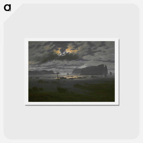 アートポストカード-The North Sea in the Moonlight - カスパー ダーヴィト フリードリヒ Postcard.