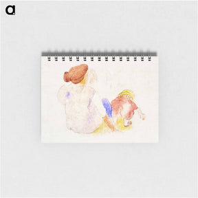 アートメモ帳-Woman with Child in Red Suit - チャールズ デムス Memo.