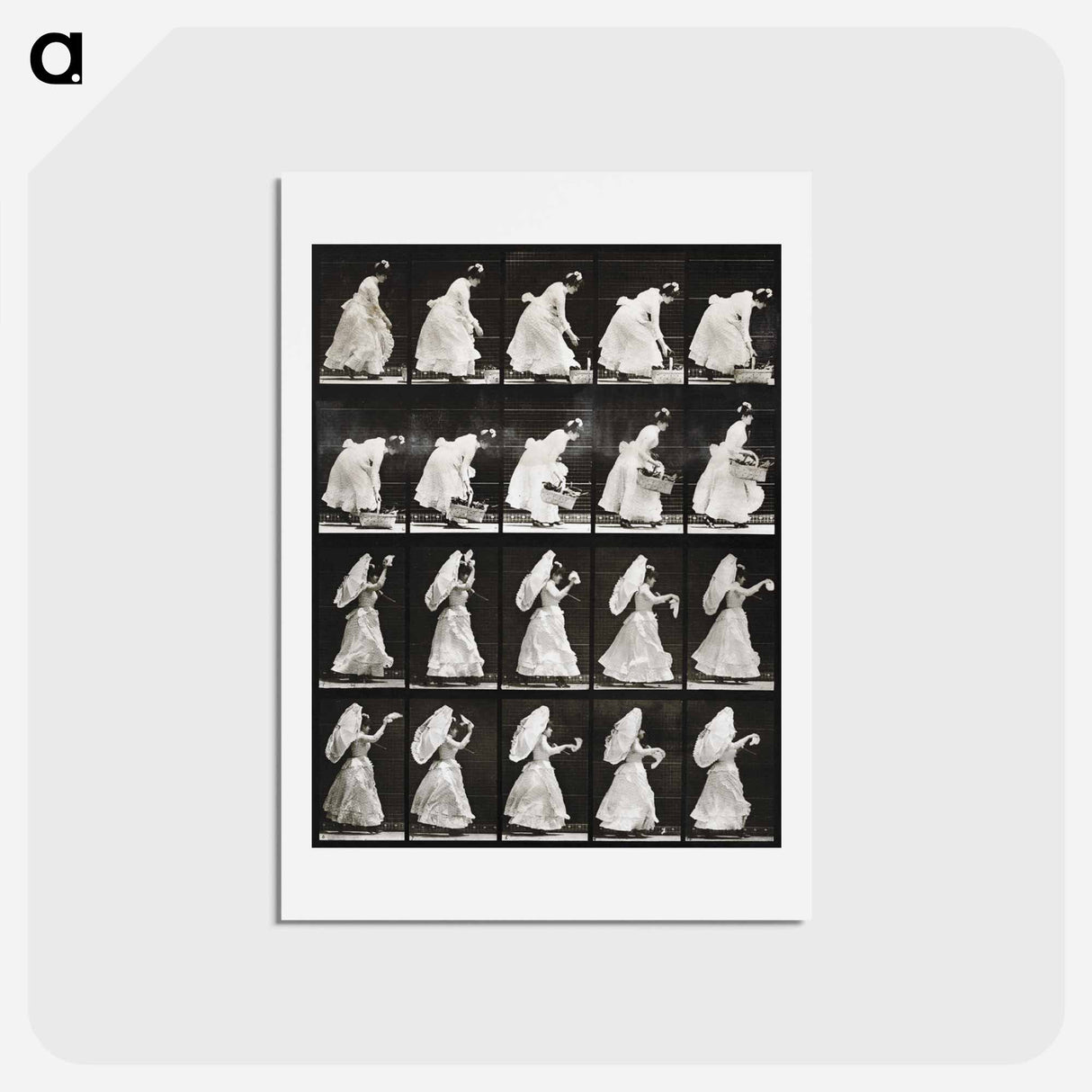 アートポストカード-Woman with Basket and Handkerchief
 - エドワード マイブリッジ Postcard.
