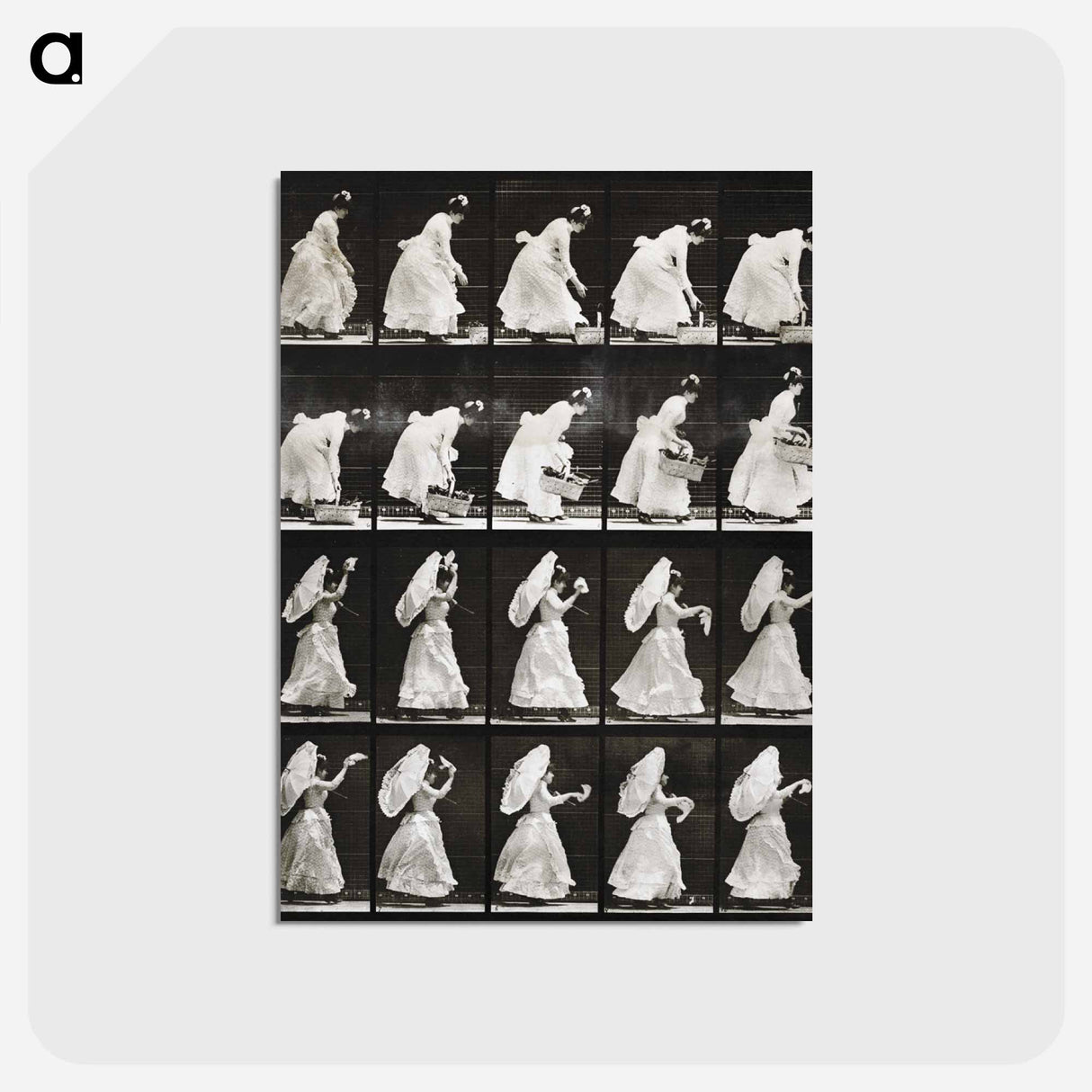 アートポストカード-Woman with Basket and Handkerchief
 - エドワード マイブリッジ Postcard.