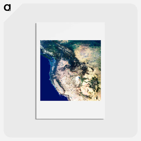 アートポストカード-Western United States and Canada from Space
 - 上空からの地球 Postcard.
