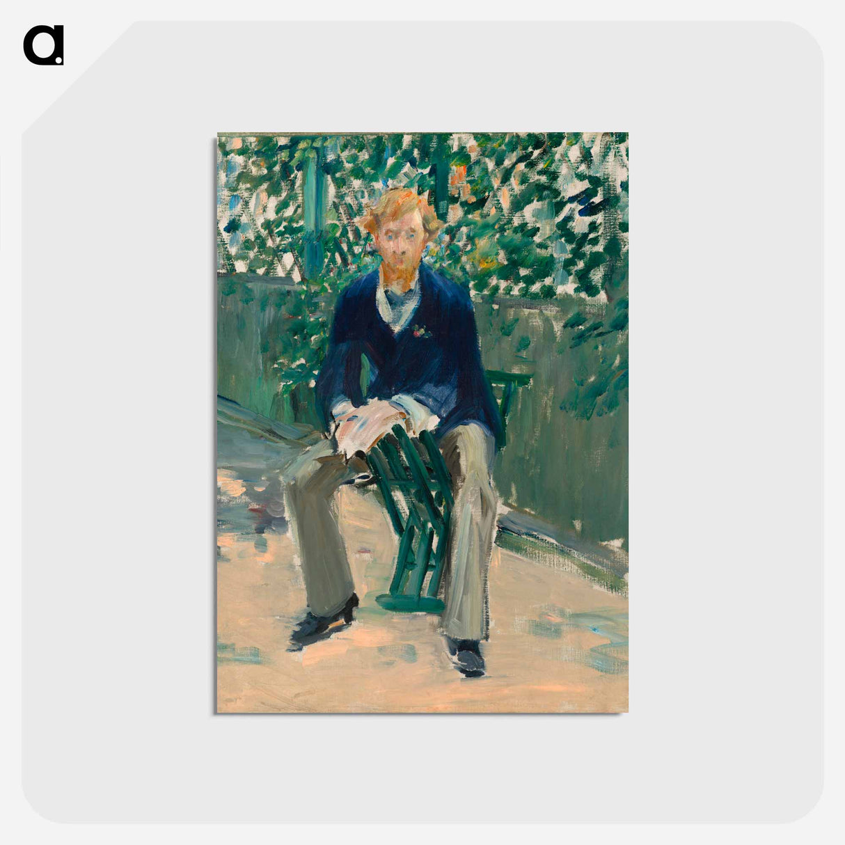 アートポストカード-George Moore in the Artist's Garden - エドゥアール マネ Postcard.