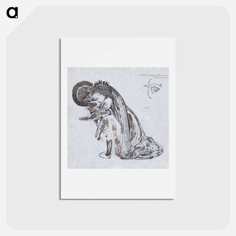 アートポストカード-Study of St Cecilia Teaching St Frideswide - エドワード バーン ジョーンズ Postcard.