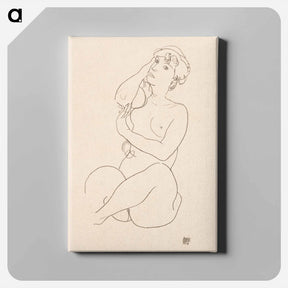 アートパネル-Naked lady. Nude - エゴン シーレ Canvas.