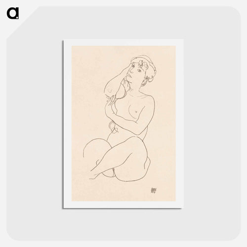 Naked lady. Nude - Egon Schiele Postcard.