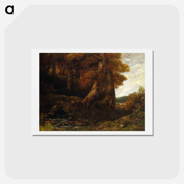 アートポストカード-Entering the Forest - ギュスターヴ クールベ Postcard.