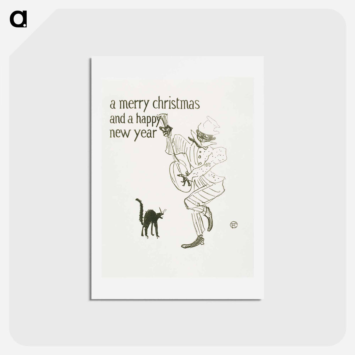 アートポストカード-A Merry Christmas - アンリ ド トゥールーズ ロートレック Postcard.