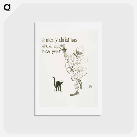 アートポストカード-A Merry Christmas - アンリ ド トゥールーズ ロートレック Postcard.