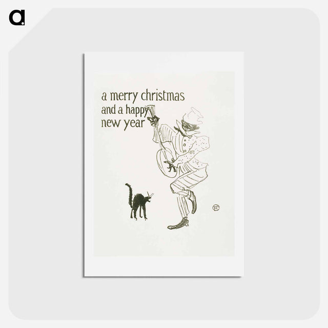 アートポストカード-A Merry Christmas - アンリ ド トゥールーズ ロートレック Postcard.