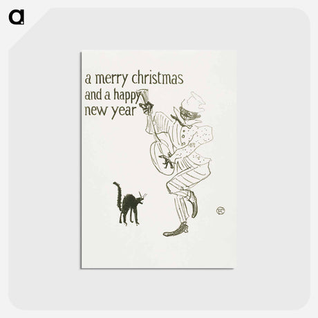 アートポストカード-A Merry Christmas - アンリ ド トゥールーズ ロートレック Postcard.