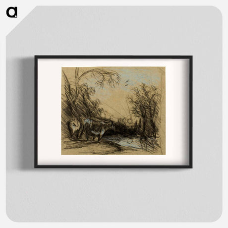 アートポスター-Landscape with Cows
 - ジョン コンスタブル Poster.