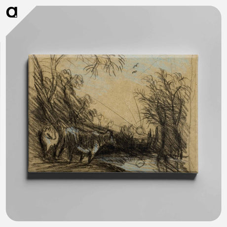 アートパネル-Landscape with Cows
 - ジョン コンスタブル Canvas.