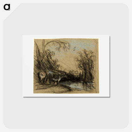 アートポストカード-Landscape with Cows
 - ジョン コンスタブル Postcard.