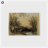 アートポストカード-Landscape with Cows
 - ジョン コンスタブル Postcard.