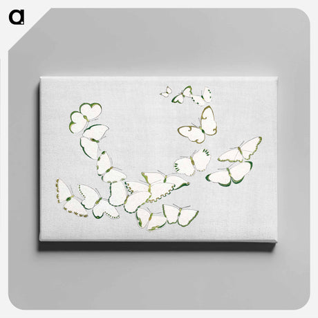 アートパネル-Japanese butterfly - 神坂 雪佳 Canvas.