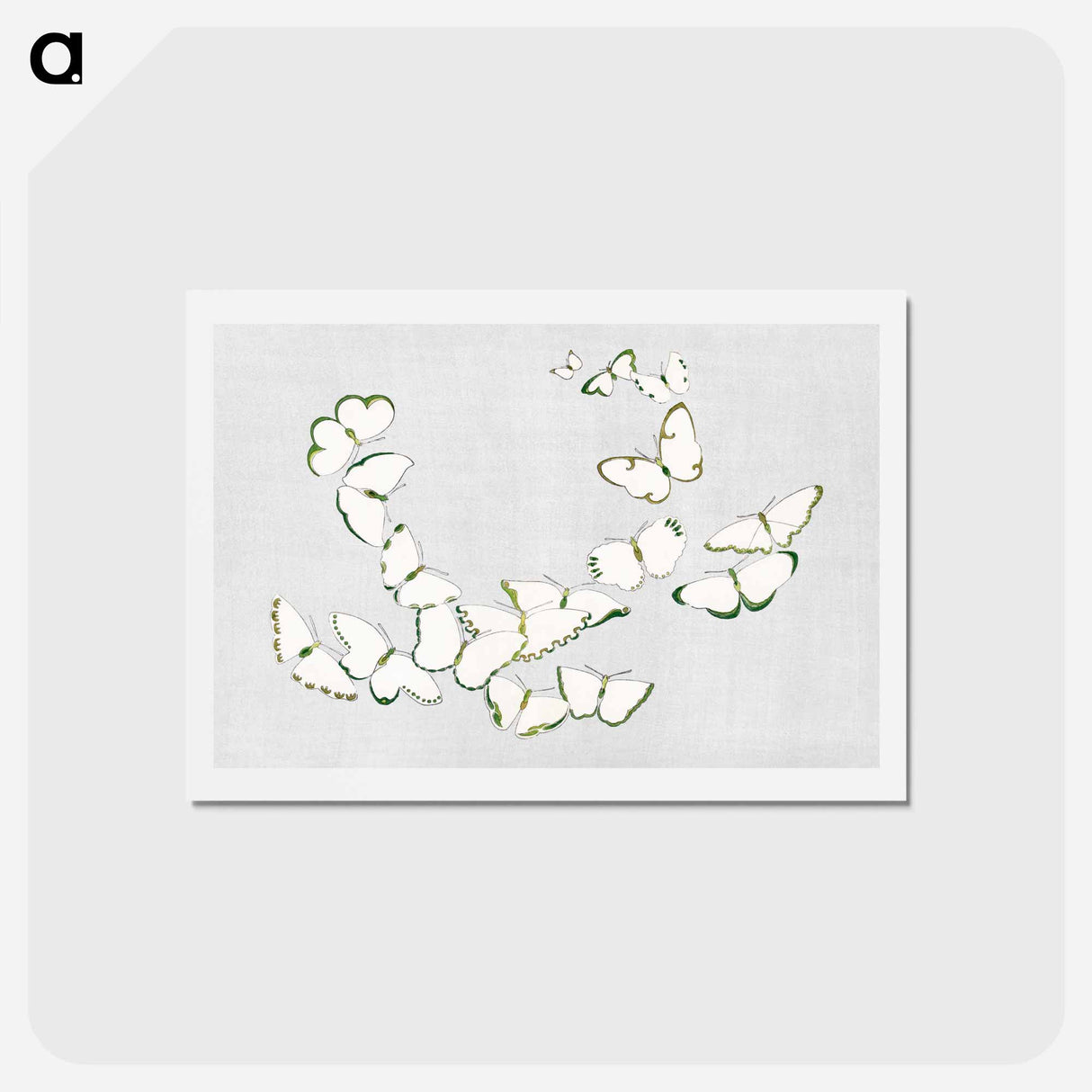 アートポストカード-Japanese butterfly - 神坂 雪佳 Postcard.