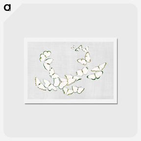 アートポストカード-Japanese butterfly - 神坂 雪佳 Postcard.
