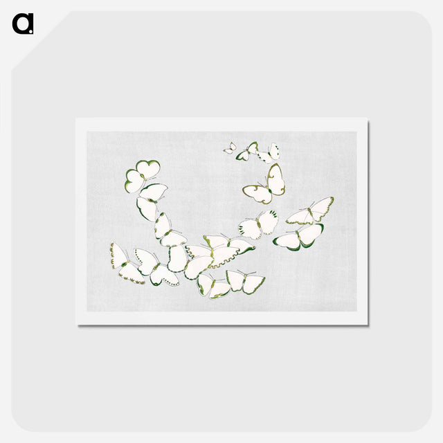 アートポストカード-Japanese butterfly - 神坂 雪佳 Postcard.