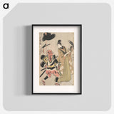 アートポスター-Foot-soldier with a Spear and Hawk-handler - 喜多川 歌麿 Poster.