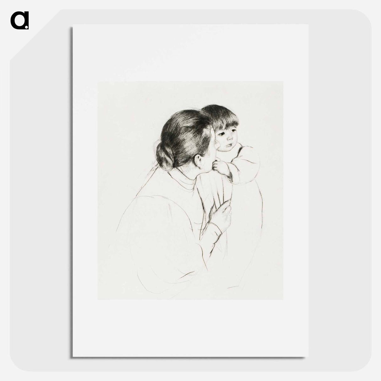 Peasant Mother and Child - メアリー カサット Poster.