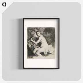 アートポスター-Nude Woman with Round Face and Full Figure - レンブラント ファン レイン Poster.