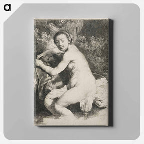 アートパネル-Nude Woman with Round Face and Full Figure - レンブラント ファン レイン Canvas.