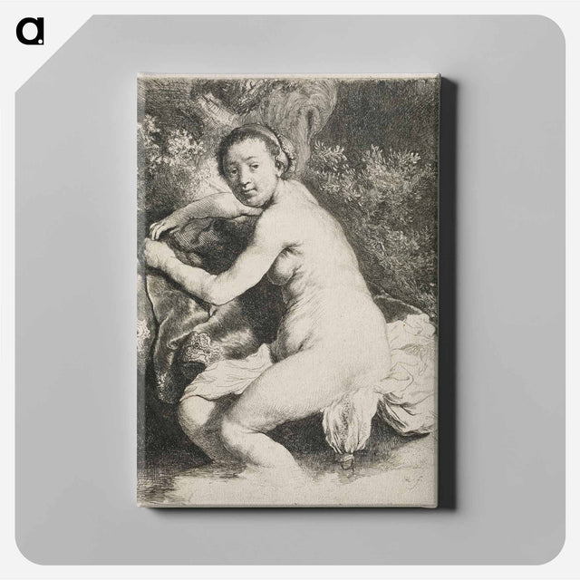 アートパネル-Nude Woman with Round Face and Full Figure - レンブラント ファン レイン Canvas.