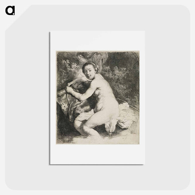 アートポストカード-Nude Woman with Round Face and Full Figure - レンブラント ファン レイン Postcard.