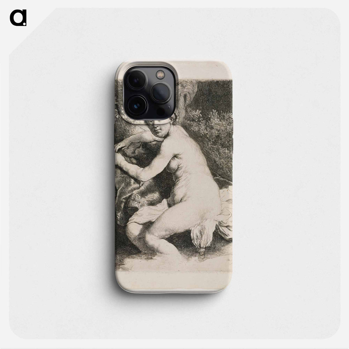 Nude Woman with Round Face and Full Figure - Rembrandt van Rijn Phone Case.