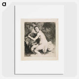 Nude Woman with Round Face and Full Figure - Rembrandt van Rijn Poster.