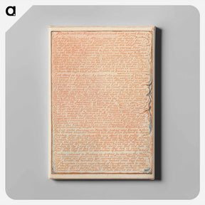 アートパネル-Jerusalem, Plate 34, "Elevate into the Region of Brotherhood" - ウィリアム ブレイク Canvas.